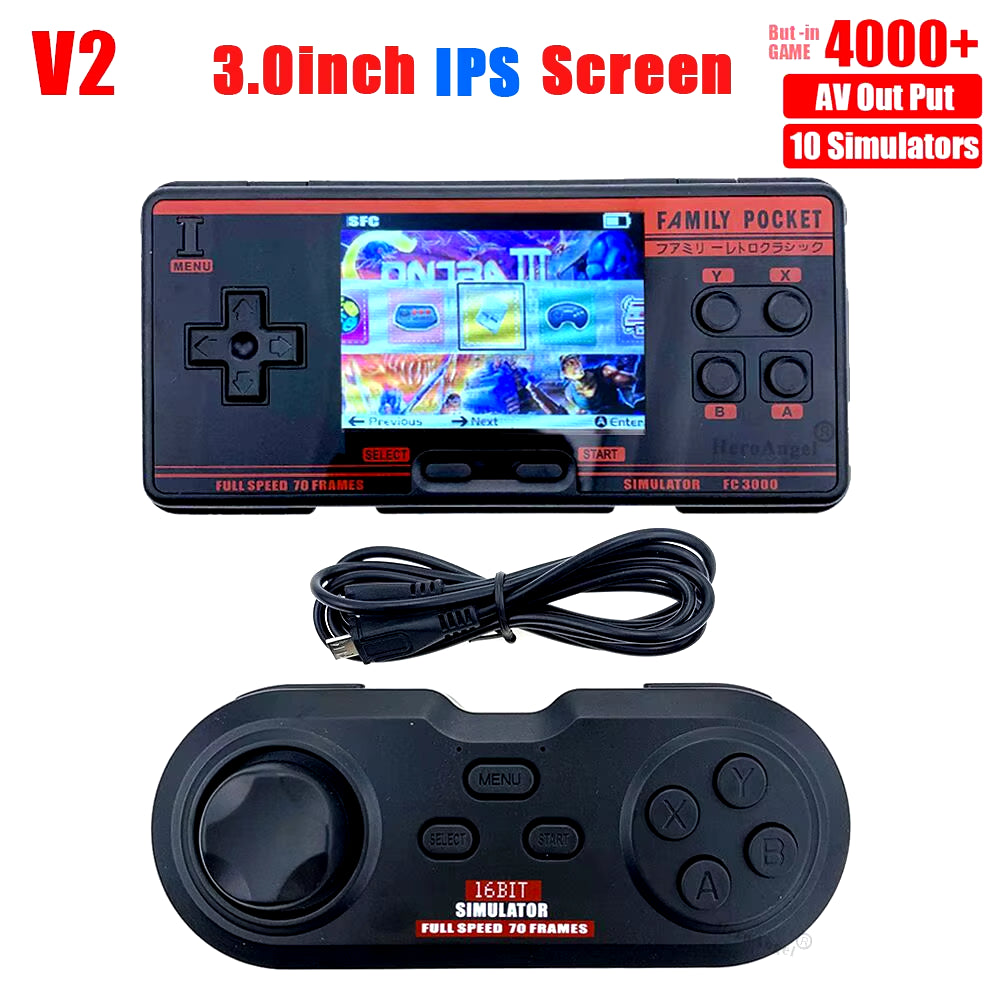 Classic Handheld Gaming Console 3.0 Inch IPS Screen Built in 4000+ Games 10 Simulator Children Video Game Console Dropshipping