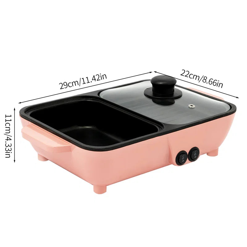 2-In-1 Electric Hot Pot Non-Stick Pan for Boiling & Frying