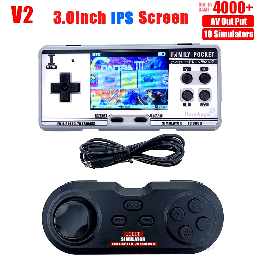 Classic Handheld Gaming Console 3.0 Inch IPS Screen Built in 4000+ Games 10 Simulator Children Video Game Console Dropshipping