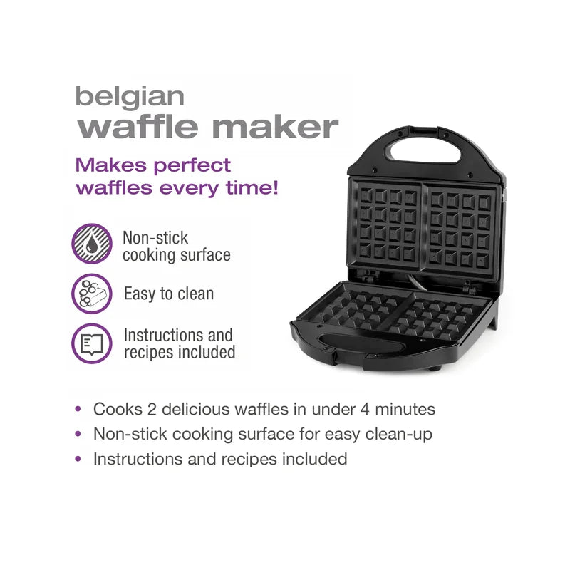 Belgian Waffle Maker - Black