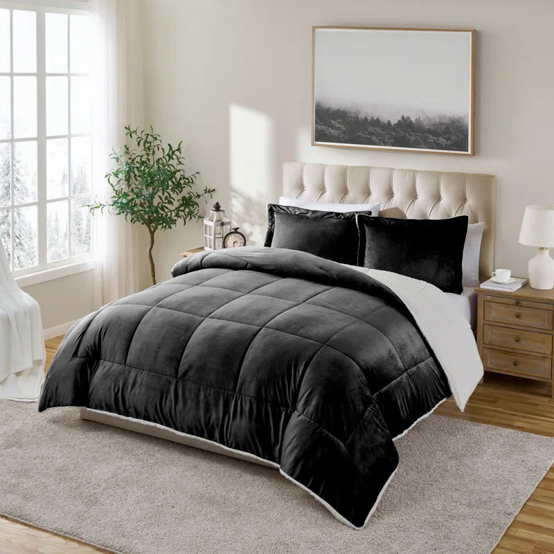 Ultra Plush Reversible Micro-Mink and Sherpa 3-Piece Comforter Set