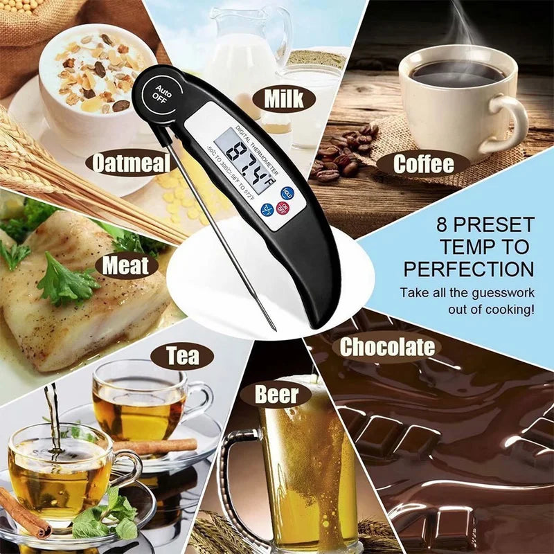 Digital Meat Thermometer Folding Probe Food Thermometer for Cooking BBQ Grill Liquids Beef Turkey