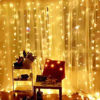 Christmas Lights Curtain Garland Merry Christmas Decorations for Home Christmas Ornaments Xmas Gifts Navidad 2024 New Year Decor