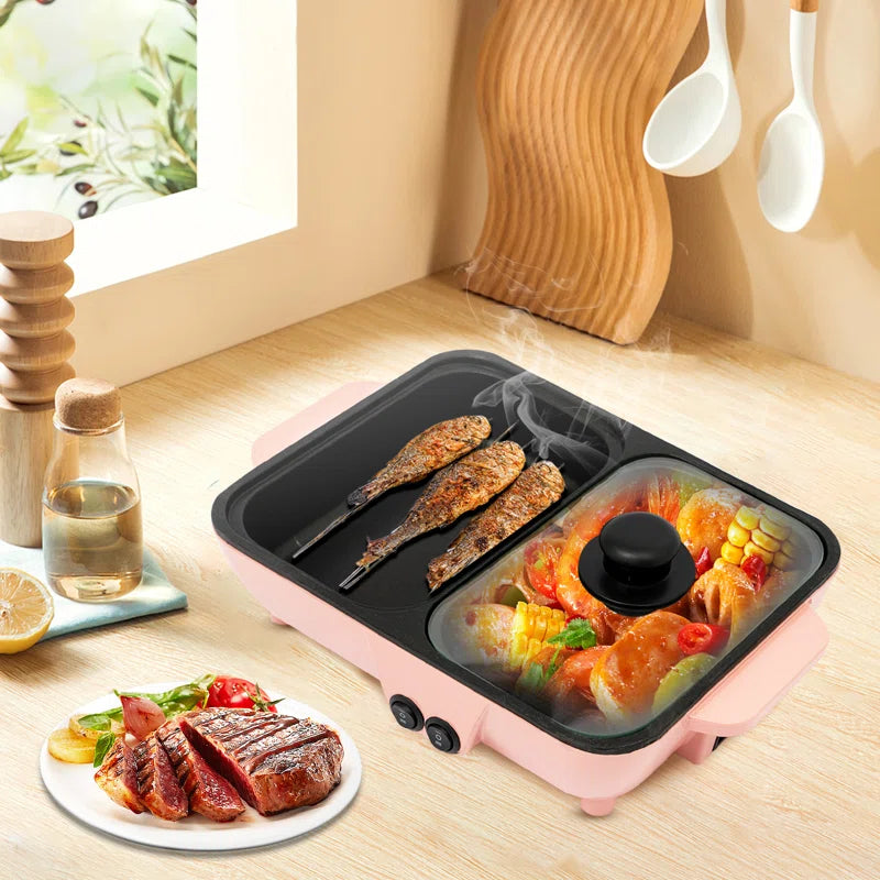 2-In-1 Electric Hot Pot Non-Stick Pan for Boiling & Frying