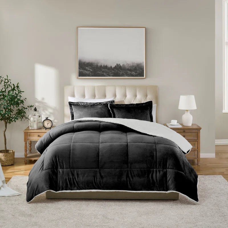 Ultra Plush Reversible Micro-Mink and Sherpa 3-Piece Comforter Set