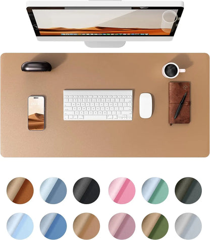 Leather Desk Pad Protector, Office Desk Mat, Large Mouse Pad, Non-Slip PU Leather Desk Blotter, Laptop Desk Pad Waterproof