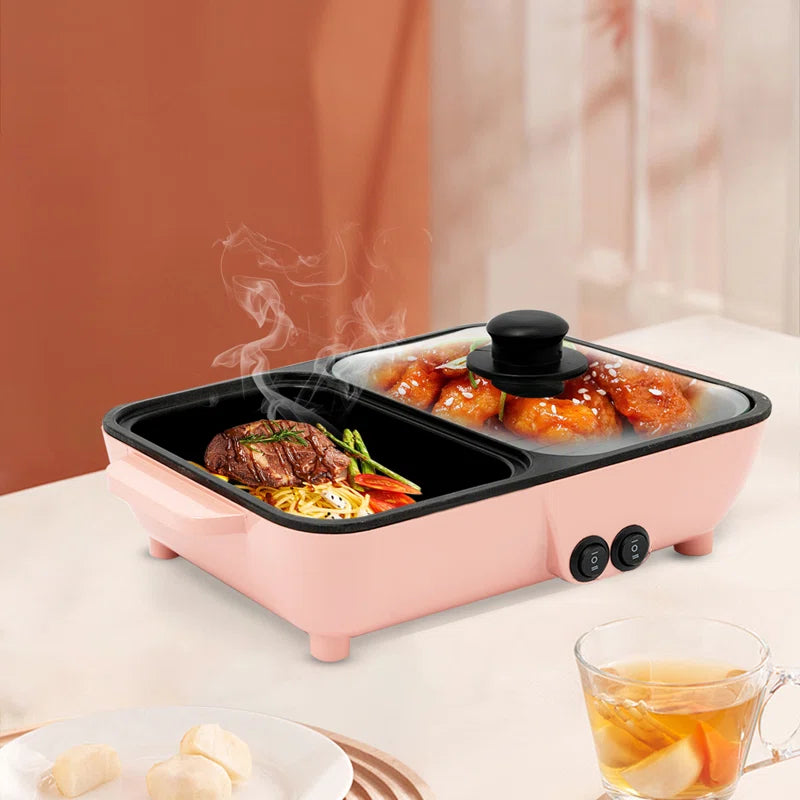 2-In-1 Electric Hot Pot Non-Stick Pan for Boiling & Frying