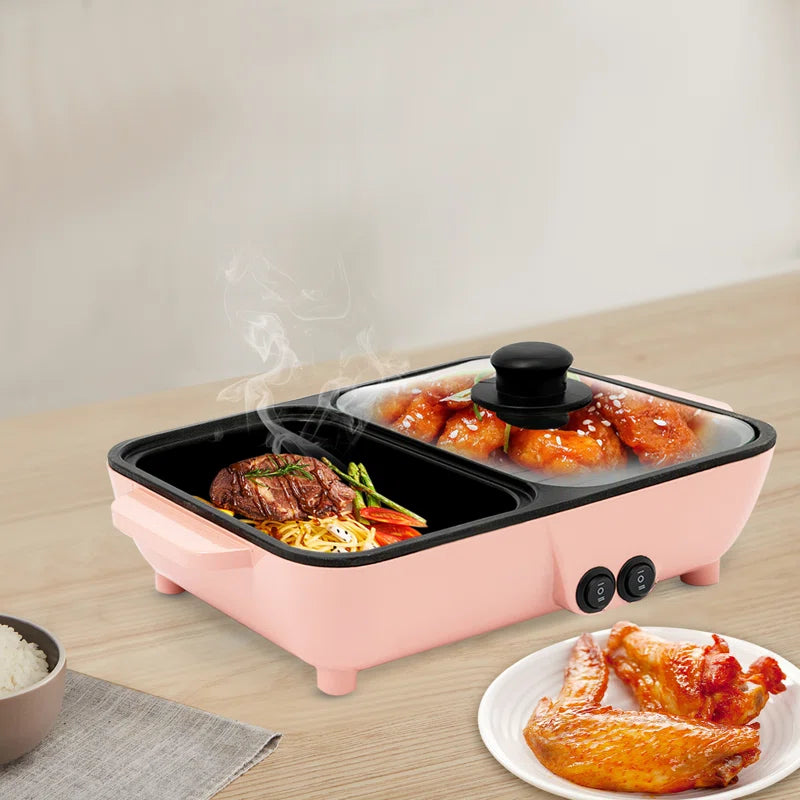 2-In-1 Electric Hot Pot Non-Stick Pan for Boiling & Frying