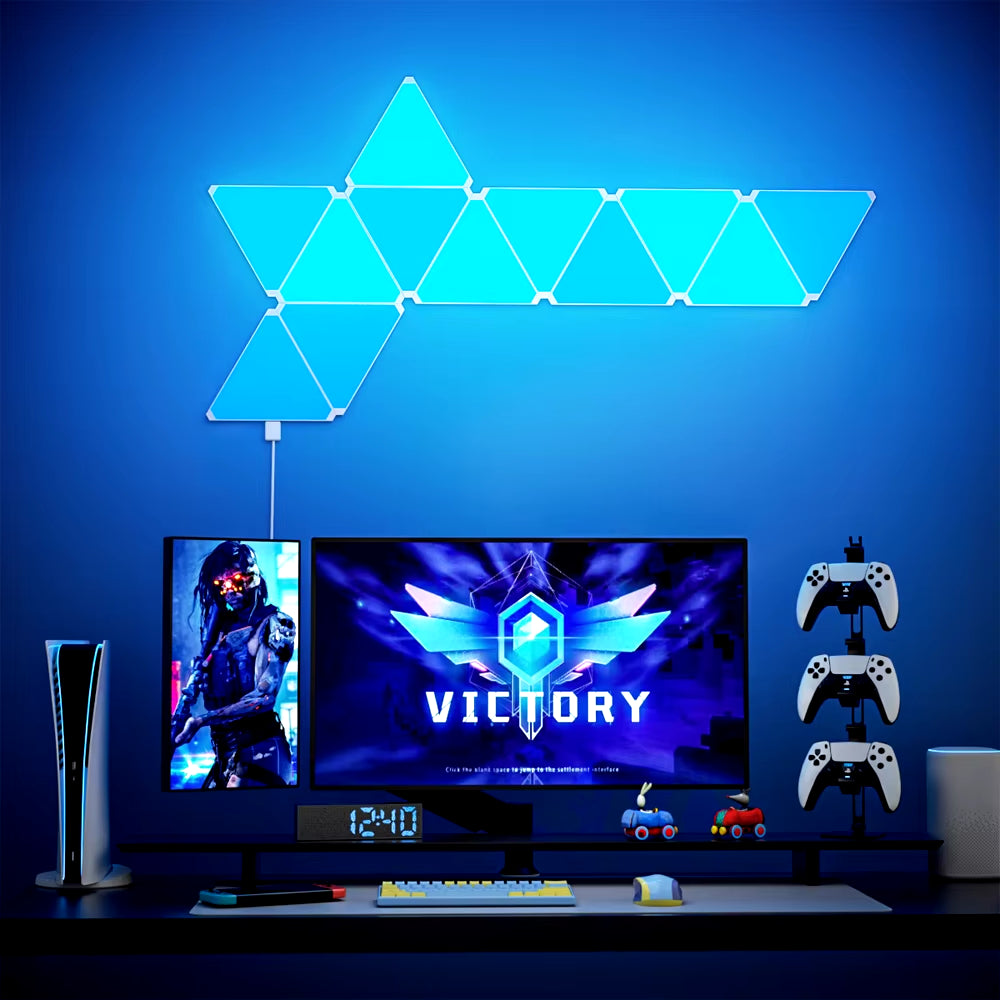 Super Thin WIFI Bluetooth LED Triangle Lamps Indoor Wall Light APP Control LED Night Light for Computer Game Bedroom Decoration